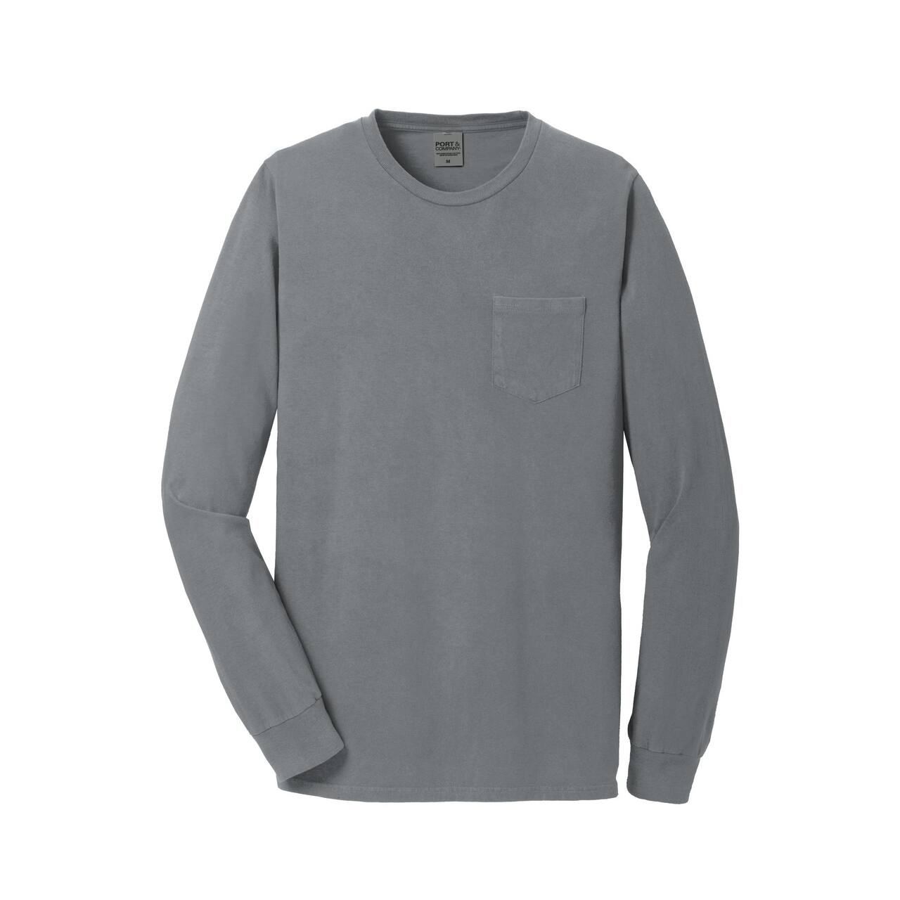 Port & Company® Beach Wash® Garment-Dyed Long Sleeve Pocket T-Shirt